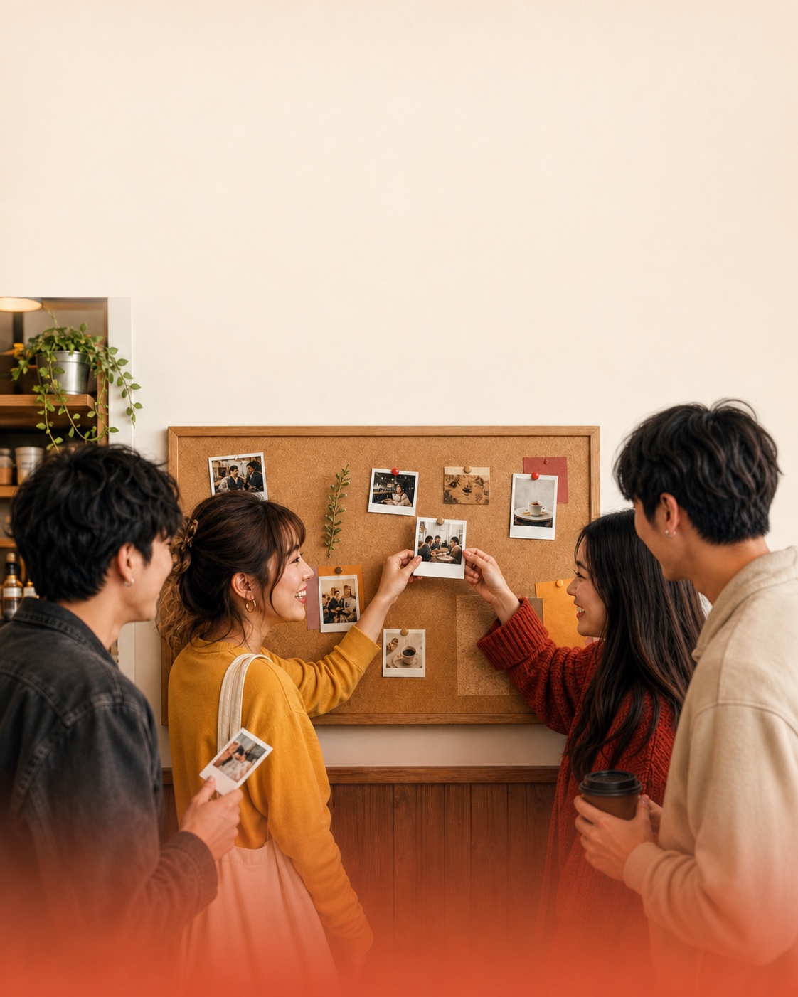 Sekelompok tamu berinteraksi di community board Social Booth