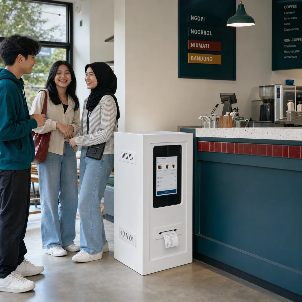 Compact Boothworks Receipt unit beside a cafe counter