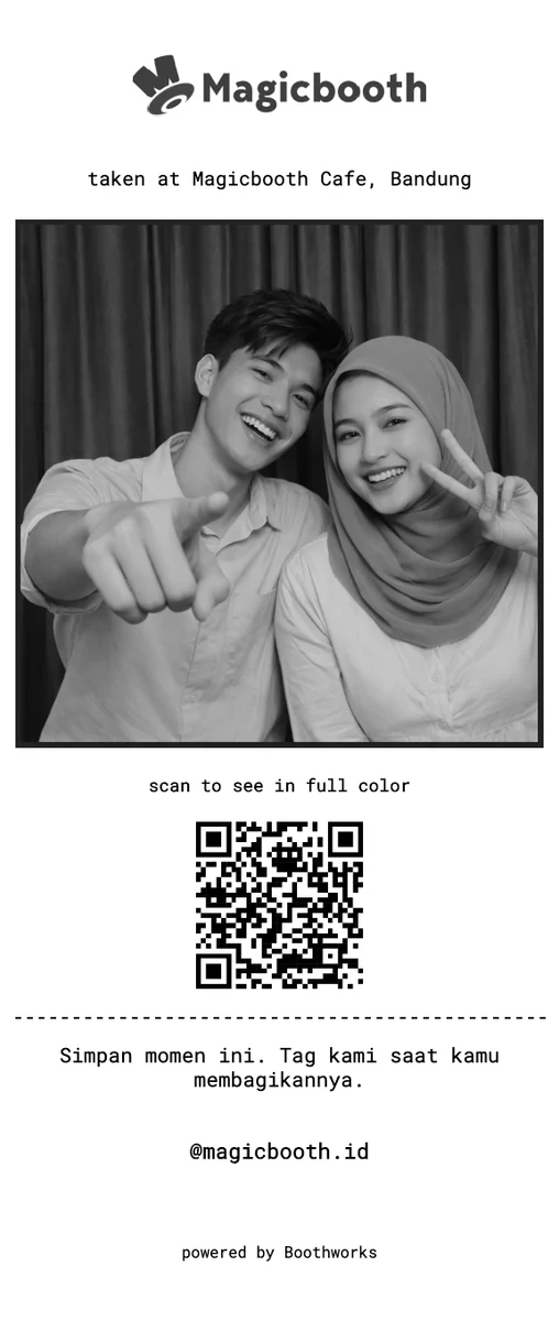 Preview template receipt venue yang sudah tersedia di Boothworks